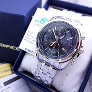 Jam Tangan Casioo Edifice EFR 501D 1A2VUDF Chain Stainless Silver Dial Black