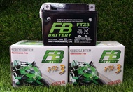 แบตเตอรี่แท้ แห้ง FB FTZ3 12v สำหรับรถสตาร์ทเท้า แบตเตอรี่ใหม่ รถจักรยานยนต์