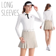 PGM เสื้อคอโปโลผู้หญิงกางเกงเล่นกอล์ฟเสื้อกีฬาเสื้อแขนยาวสตรีเสื้อยืดยืดหยุ่นบางเหมาะสำหรับฤดูใบไม้ผ