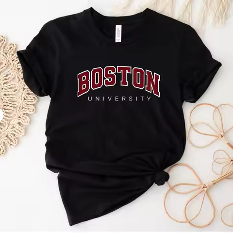 Boston University T Shirt Boston Graphic T Shirts Varsity College University Tshirts Ivy League Shir