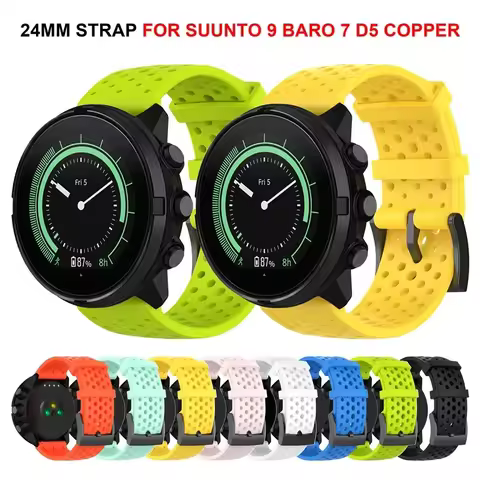 24mm Silicone Band For SUUNTO 7 9 Baro Smart Watch Repalcement Wristband For spartan sport wrist hr 