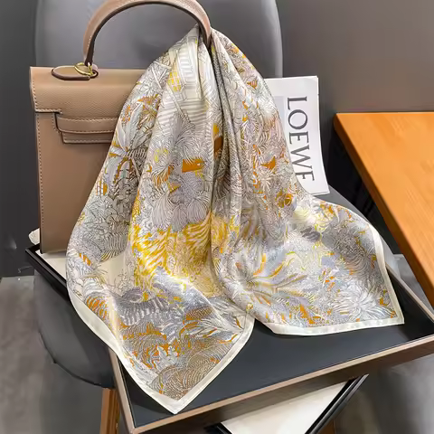 100% Real Silk Scarf New Natural Shawl Wraps Women Ladies Fashion Scarves Foulard Bandana Square Hea