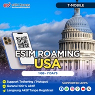 eSIM USA Amerika 1 GB Data | 7 Hari | eSIM Roaming | eSIM Travel | eSIM United States of America