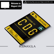 Refrigerator Magnet - CDG Airport Glossy Fridge Magnet Collection Souvenir Gift