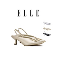 Elle Beatrice Comfy Fit Footbed Microfiber Leather Heels