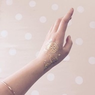 Not Real Tattoo 金色 紋身貼 - BOHO "小小波點民族風" 花花系列/ 金屬 紋身貼紙