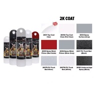 SAMURAI SPRAY PAINT 2K COLOUR 2K07 - PU TRUCK BED BLACK , 2K07S - PU TRUCK BED SILVER , 2K07W - PU T