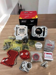 ชุดเสื้อฝาw125 4วาล์ว ฝางานRG ทรงเอ็กซ์ไซเตอร์ ลูกAir 66-67 มิล หลบวาล์วCNC ใส่รถชัก57มิล ได้เลยอะไห