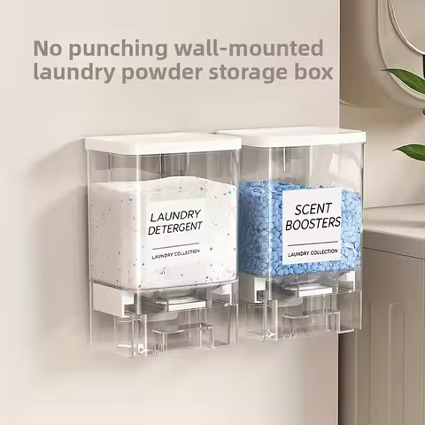 Laundry Beads Dispenser, Wall-Mounted Storage Box Laundry Detergent Dispenser for Laundry Room Organ