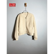 Uniqlo Soft Fur Bomber Jacket White (Second Hand)