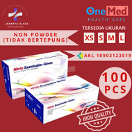 Sarung Tangan Nitrile Onemed SAFEGLOVE Nitrile Gloves Nitril Handscoon BLUEPLE