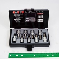 FORCE 4101S 1/2" 6-Sided Socket Set 9 Pieces (Inches)