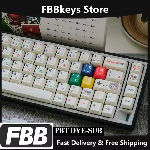 FBB Keycaps SFC 1990 Game Machine Theme Mechanical Keyboard Key Cap MX Switches Artisan Keys Joystic