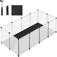 SONGMICS LPC012W01 Small Animal Enclosure with Base Plates, Playpen with Removable and Waterproof Un
