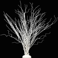 12PCS White Artificial Curly Willow Branches Lifelike Dried Twigs 29.5 Inch Bendable Sticks Stem for