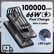 66w Power Bank 100000mAh Super Fast Charge Powerbank USB Type C PD Qucik Charge3.0 External Battery 