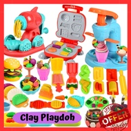 LILIN Fullset clay play dough doh pretend play Toy Candle Kids burger, pizza, dentist, noodle, ice cream candy, animal doh/Children's Educational Toys Candle Plasticine slime/clay Color/kitchen set Kids Toys/dentist Toys /Toy Supermarket maker