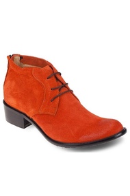 รองเท้าหนังแท้ รองเท้าคาวบอย รองเท้าผู้ชาย Mac &amp; Gill - Suede Leather Boots รองเท้าผู้ชาย สีส้ม หนังแท้