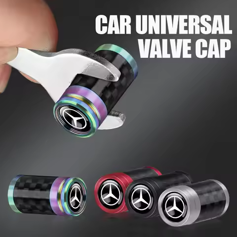 4PCS Carbon Fiber Car Styling Wheel Tires Valve Caps Dust Covers for Mercedes Benz E C G M S Class A