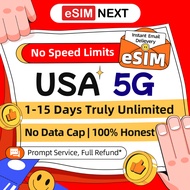 USA eSIM 1-15Days 5G Truly Unlimited Data Full 10Mbps Speed | T- Mobile eSIM USA SIM Card | High Spe