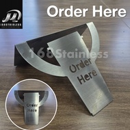 ป้าย ORDER HERE / PICK UP HERE ป้ายสแตนเลส ป้ายหน้าร้าน ป้ายหน้าโต๊ะ ป้ายร้านกาแฟ สแตนเลส304 [2รุ่น]