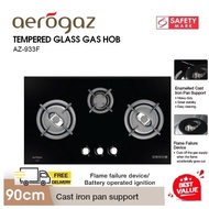 Aerogaz 90cm Tempered Glass Gas Hob (AZ 933F)