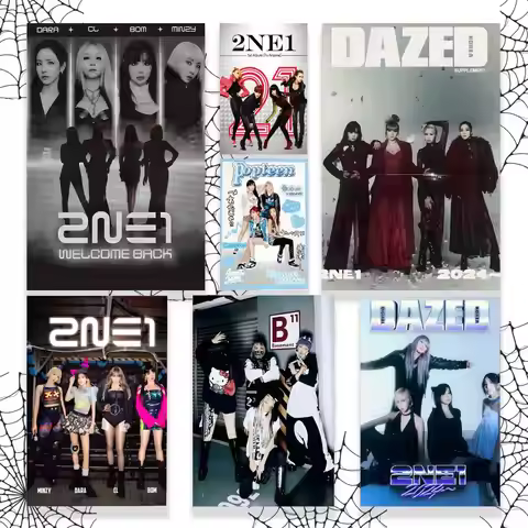 Kpop 2-2NE1 Poster Graphic Wall Art Poster HD Waterproof PP Paper Print for Bedroom Living Room Offi