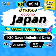 Wefly Japan eSIM DOCOMO 8-15 Days Daily 500MB-3GB Unlimited 4G Data Japan SIM card Send in 5mins