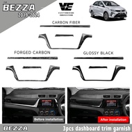Vemart Perodua bezza 2019-2022 dashboard frame cover accessories carbon fiber bezza facelift aksesor