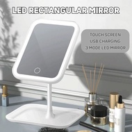 3 Modes Rechargeable LED Desk Mirror Dressing Table Mirror Beauty Makeup Mirror Fill Light Adjustabl