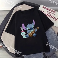 COD🚚 Women's T-Shirt baggy shirt Stitch 100 cotton t shirt Cartoon T-shirt 100 cotton tshirt