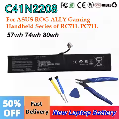 Upgrade C41N2208 Laptop Battery 15.48V 80Wh for ASUS ROG ALLY Gaming Handheld Series of RC71L PC71L