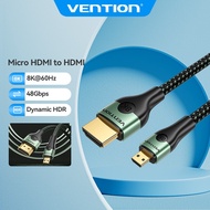 Vention Micro HDMI to HDMI 2.1 Cable 8K 60Hz 48Gbps High Speed HDMI Cable for Laptop PC TV Xbox PS5/