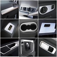 For Volkswagen VW Tiguan MK2 2017- Stainless Steel Interior Accessories Central Console Matte Silver