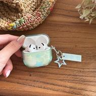 Korean Cute Transparent Green Star Case with Pendant for Airpods 3 2 1 Airpods Pro 4 3 2 1 Airpod2 E