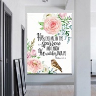 1Pcs Print Multi Size Bible Verses Prints Christian Wall Art Posters Peony Flowers Blessed Quotes Pi