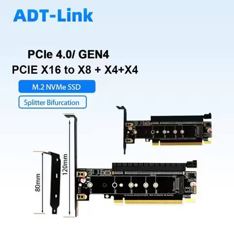 PCIe 4.0 X16 to X8 Dual M.2 NVMe Adapter Card GEN4 PCIe Splitter Bifurcation Card compatible PCIe 3.