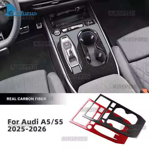 Real Soft Carbon Fiber Sticker for Audi A5 S5 B10 A6 e-tron 2025 2026 RHD LHD Automatic/AT Car Gear 