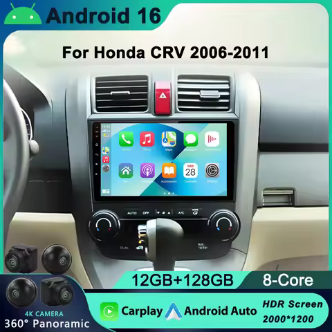 Android 13 Car Radio For Honda CR-V 3 RE CRV 2007-2011 Multimedia Video Player 2 Din Navigation GPS