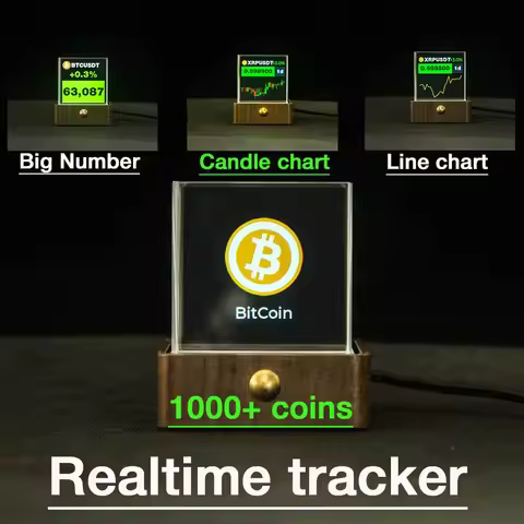 Bitcoin Stock Ticker Cryptos Price Monitor Digital Display Clock Weather Temperature Humidity Person