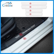 Ciscos 4PCS Car Transparent Door Sill Protector Car Threshold Strips Sticker Car Accessories For Mercedes Benz W124 W202 W203 W204 W212 E GLA200 W207 CLS GLB35 AMG Vito E200 CLA GLC GLB200 GLA A35