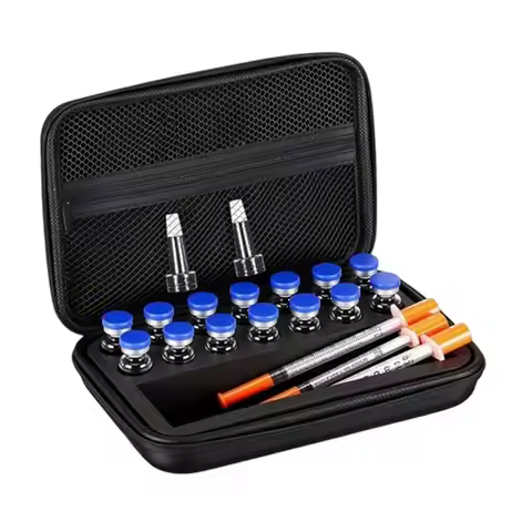 Fridge Freezer Travel Peptide Case For Bac Water& Cases Holds Vials Water For Bac Peptide Glp1, Vial