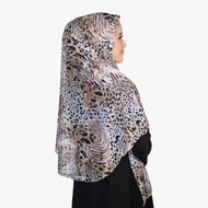 Bagus Alwira.outfit Pashmina Oval motif leopard