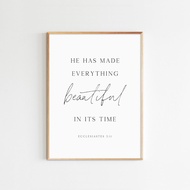 Ecclesiastes 3 11 Scripture Print Christian Wall Art
