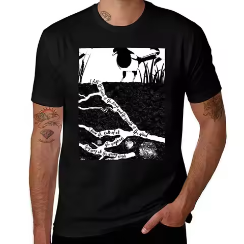 Detectorists Johnny Flynn Lyrics Print T-Shirt Basic Tee Shirt for Everyday Outfit