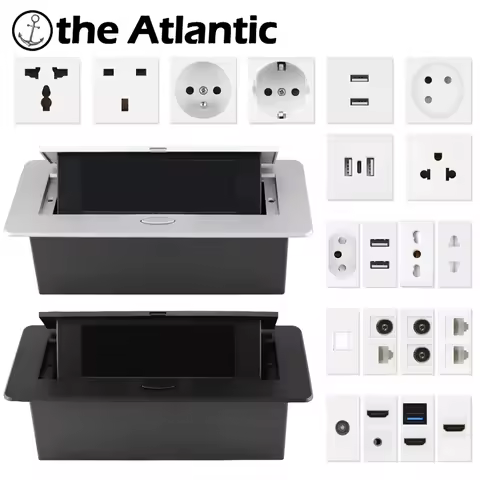 DIY Table Desktop Pop-Up Sockets Hidden EU FR AU US Plug Outlet With USB HDMI RJ45 Type C TV Multifu