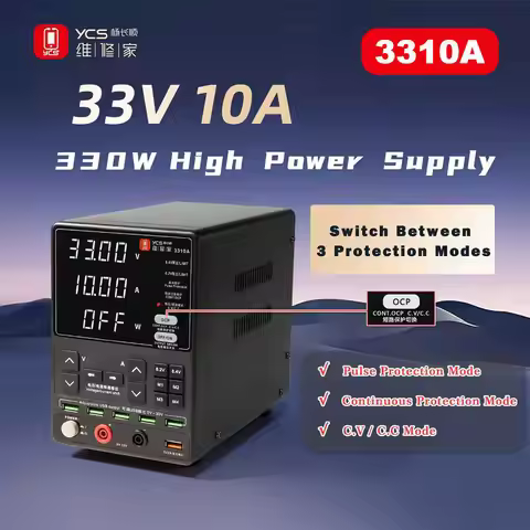 YCS 3310A 3V 10A 330W High Power Supply Low Ripple Real Safety 3 Protection Mode for Mobile Phone Ma