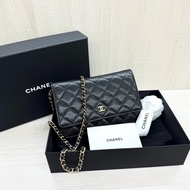 CHANEL黑金牛皮下蓋磁吸WOC/AP0250