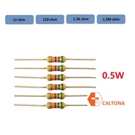 10pcs/pk Resistor 1/2W 0.5W 12ohm, 120ohm, 1.2k ohm, 1.2M ohm 5% Fixed Resistor