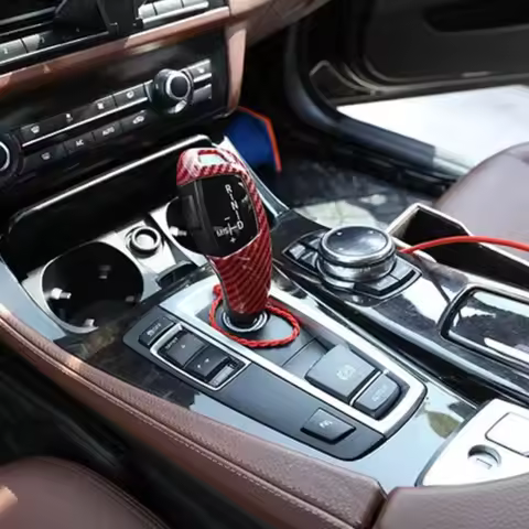 ABS Carbon Car Gear Shift Handle Sleeve Button Trim Cover Stickers For BMW 1 2 3 5 series X3 X4 X5 X